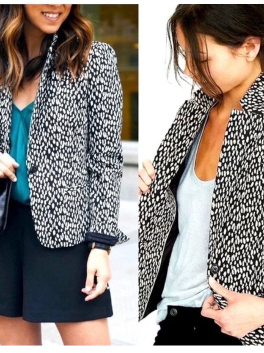 Banana Republic Black & White Print Blazer​​​​​​